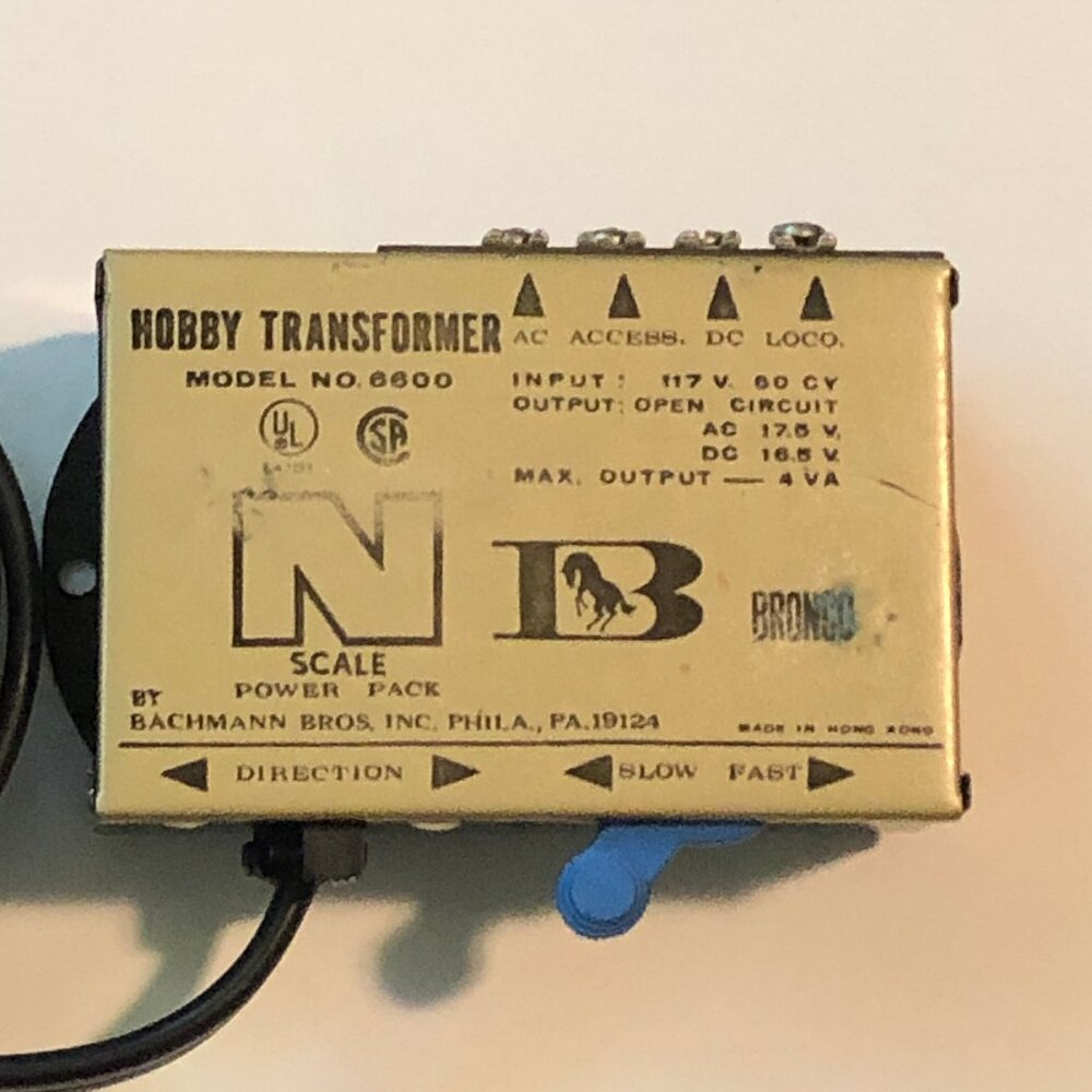 Bachmann Bronco Hobby Transformer Power Pack 6600 N Scale Model Train Controller